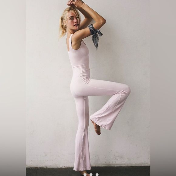 Free People Pants - Free People Good Karma Flared Jumper  Pink! New!